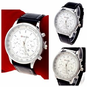 296a Elegancki zegarek męski skórzany pasek Kurren