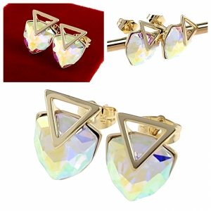 4131 Kolczyki złote pozłacane wtyczki 14K Xuping Austrian Crystal 