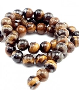 2199 Koraliki okrągłe z naturalnego tygrysiego oka klasy AB, 4~4,5 mm, otwór: 1 mm, około 88 szt./koralika, 15 cali