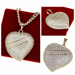 1475 Złota zawieszka cyrkonie błyszcząca pozłacana 14k Xuping serce