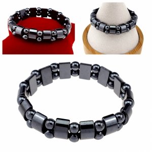 4484 Bransoletka hematyt kamień na gumce jubilerskiej 