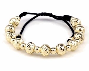 3031b Bransoletka elegancka pozłacana 14k zaciągana sznurek 