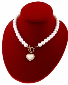 1745h Złoty łańcuszek 42cm naszyjnik stal chirurgiczna nierdzewna 316L perły