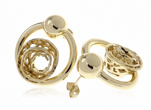 598 Kolczyki złote pozłacane wtyczki 14K 