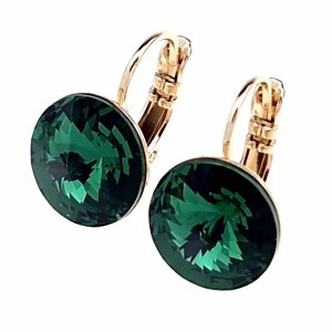 418 Kolczyki złote Austrian Crystal cyrkonia pozłacane 18k Xuping wiszące 