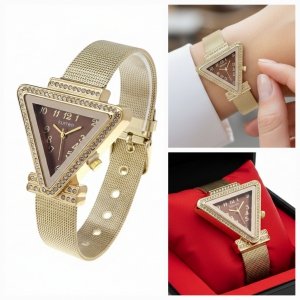 2619 Ekskluzywny damski złoty zegarek Kurren klasyk stal chirurgiczna 