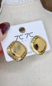 1929d Kolczyki złote wtyczki stal chirurgiczna 316L nierdzewna