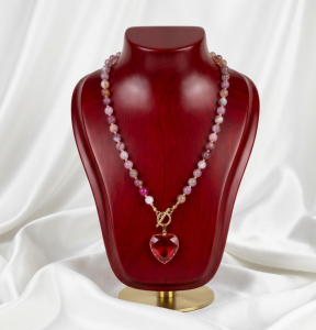 1202g Naszyjnik agat kamień naturalny 52cm stal chirurgiczna nierdzewna 