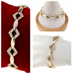 3278 Bransoletka elegancka złota 16+2,5cm pozłacana 14k Xuping 