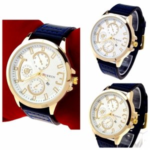 sz157 Elegancki zegarek męski skórzany pasek Kurren