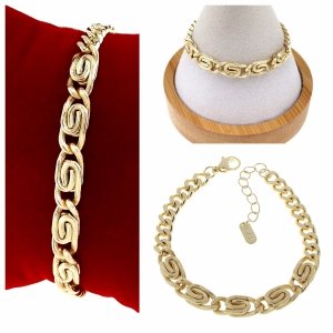 4404 Bransoletka elegancka złota 17+3cm pozłacana 14k 