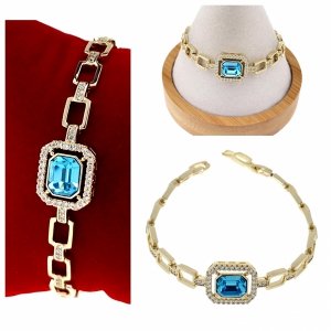 0287 Bransoletka elegancka złota 17+2,5cm pozłacana 14k Xuping Austrian Crystal