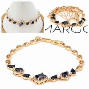 2349 Bransoletka cyrkonie złota 19cm pozłacana 18k Xuping