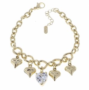 2534 Bransoletka elegancka złota 17+3cm pozłacana 14k serce