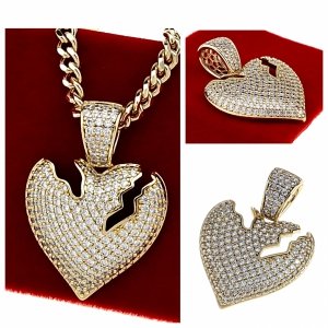 001 Złota zawieszka cyrkonie błyszcząca pozłacana 14k Xuping serce