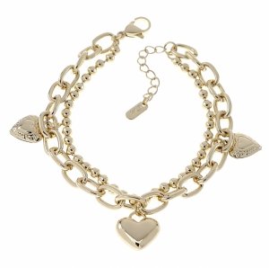 2994 Bransoletka elegancka złota 17+3cm pozłacana 14k serce