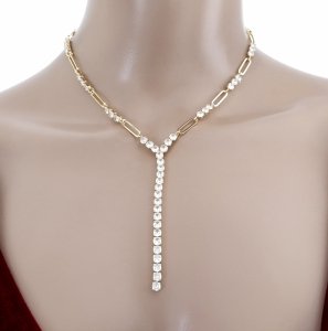 1591 Złoty łańcuszek naszyjnik 38+5cm pozłacany 14k cyrkonie