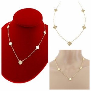 4513 Złoty łańcuszek naszyjnik 45+5cm pozłacany 14k koniczyna marokańska