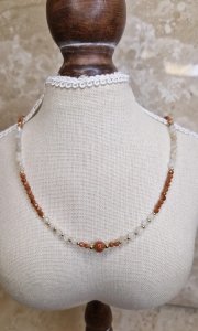 1637a Naszyjnik z kamieni naturalnych piasek pustyni, cytryn 45cm 