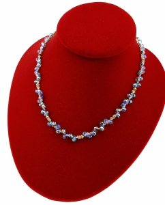 1924b Złoty łańcuszek naszyjnik 41+5cm stal chirurgiczna 316L kryształki