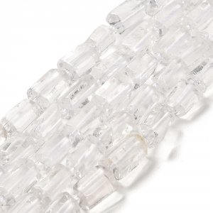 2020d Kwarc kryształowy kolumnowy kamień naturalny 8,5x6,5mm sznur 19cm 