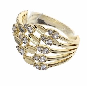 529e Pierścionek złoty pozłacany 14k cyrkonie 