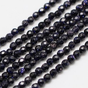 sz35 Noc Kairu kamień naturalny fasetowany okrągły 2mm pasmo około 190 szt./sznur