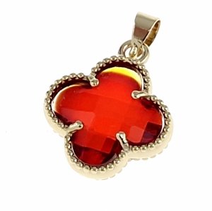 2170c Złota zawieszka błyszcząca pozłacana 14k koniczyna marokańska