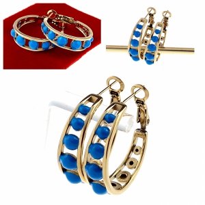 4508 Kolczyki złote stal chirurgiczna 316L nierdzewna wiszące 