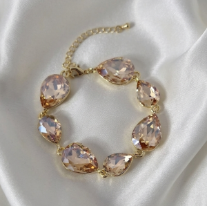 2382 Bransoletka złota 16+5cm pozłacana 14k kryształki