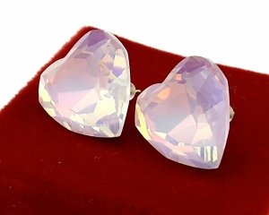 3266 Kolczyki złote pozłacane wtyczki 14K serce