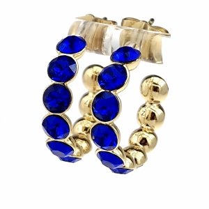 3565 Kolczyki złote pozłacane 14k wiszące Austrian Crystal 