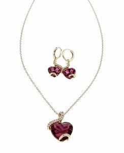 sz188 Złoty komplet kolczyki łańcuszek 39+5 pozłacany 14k Swaro Austrian Crystal 