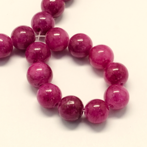 260b Naturalnie barwione koraliki jadeit, okrągłe, Kamelia, 6mm, otwór: 1mm, około 66 sztuk