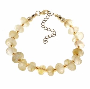 1935g Bransoletka złota 17+5cm cytryn kamień naturalny stal chirurgiczna 316L