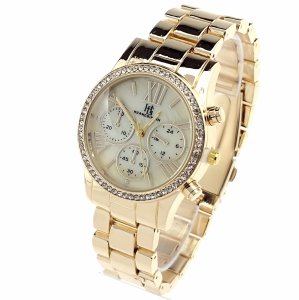 791 Ekskluzywny damski złoty zegarek błyszczący klasyk cyrkonie 