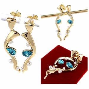 0322 Kolczyki złote pozłacane Austrian Crystal wiszące 14K cyrkonie Xuping 