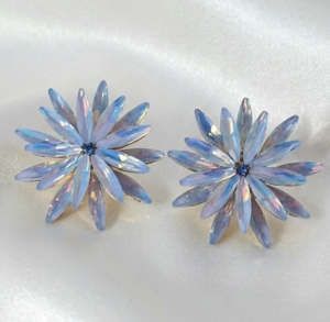 4333 Kolczyki złote pozłacane wtyczki 14K cyrkonie 