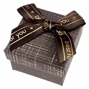 op122 Pudełko na biżuterię kolczyki pierścionek ozdobne z kokardką