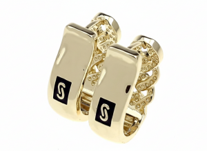 3757 Kolczyki złote pozłacane wiszące 14K 