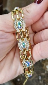 4194 Bransoletka elegancka złota 17+3cm pozłacana 14k Xuping Austrian Crystal