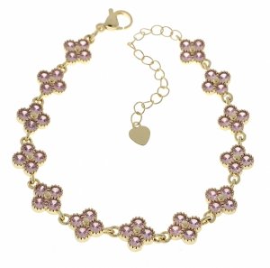 3095 Bransoletka elegancka złota 17+3cm pozłacana 14k cyrkonie