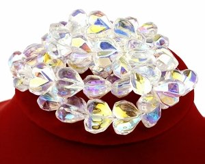 3974 Koraliki przezroczyste serce fasetowane sznur 60cm