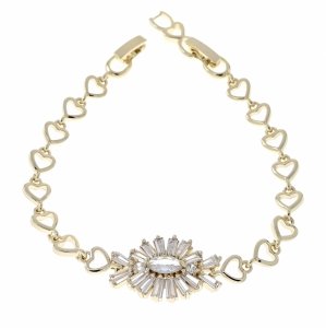 13e Bransoletka elegancka złota 17+2cm pozłacana 14k cyrkonie