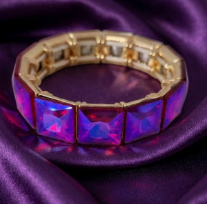 2610 Bransoletka kryształki na gumce jubilerskiej 