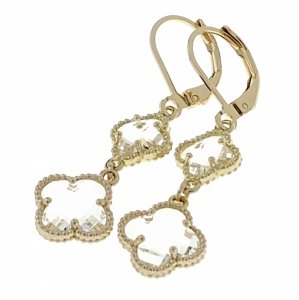 1833 Kolczyki złote wiszące stal chirurgiczna 316L nierdzewna koniczyna marokańska