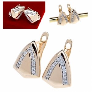 эксклюзивные серьги с позолотой swarovski