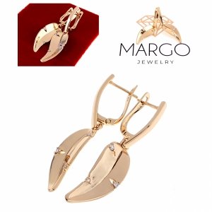 эксклюзивные серьги с позолотой swarovski