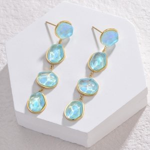 позолоченные серьги с эксклюзивным фианитом