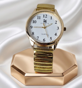 БАБУШКИНЫ ЧАСЫ ЗОЛОТЫЕ БОЛЬШИЕ ЦИФРЫ НА ЛАСТИКЕ